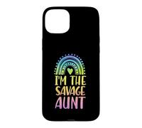 I'm The Savage Aunt Boho Rainbow Heart Aesthetic Case for iPhone 15 Plus
