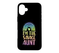 I'm The Savage Aunt Boho Rainbow Heart Aesthetic Case for iPhone 16 Plus