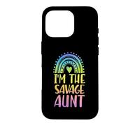 I'm The Savage Aunt Boho Rainbow Heart Aesthetic Case for iPhone 16 Pro