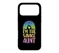 I'm The Savage Aunt Boho Rainbow Heart Aesthetic Case for iPhone 17 Pro Max