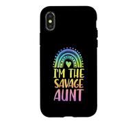 I'm The Savage Aunt Boho Rainbow Heart Aesthetic Case for iPhone X/XS