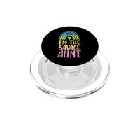 I'm The Savage Aunt Boho Rainbow Heart Aesthetic PopSockets PopGrip for MagSafe