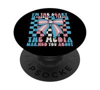 I'm The Scary Transgender Person Pride Trans Flag LGBTQ PopSockets Adhesive PopGrip