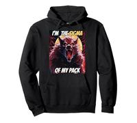 I'm The Sigma of My Pack Funny Wolf Meme Cool Werewolf Pullover Hoodie