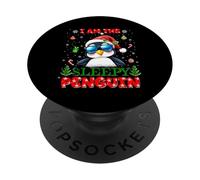 I'm The Sleepy Penguin Christmas Outfit Funny Xmas PopSockets Adhesive PopGrip