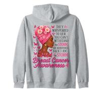 I'm The Storm Boxing Warrior Afro Women Breast Cancer Zip Hoodie