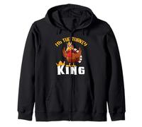 I'm The Turkey King Thanksgiving Thankful For Family Zip Hoodie