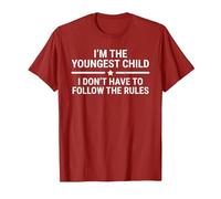 I'm The Youngest Child I Don't Follow Rules Sibling T-Shirt T-Shirt, Men, Cranberry Red, Medium