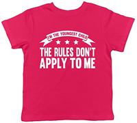 I'm The Youngest Child, The Rules Don't Apply to Me Funny Childrens Kids Short Sleeve T-Shirt Pink