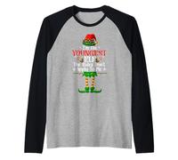 I'm The Youngest Elf Lights Family Matching Funny Christmas Raglan Baseball Tee