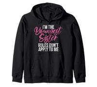 I'm The Youngest Sister Rules Don't Apply To Me Big Sister Zip Hoodie