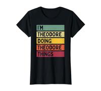 I'm Theodore Doing Theodore Things Funny Personalized Quote Value Graphic T-Shirt, Women, Black, M