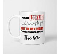 I'm Thinking About The 80s Mug, Novelty Funny Thank You Gift, Birthday Cup
