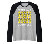 I'm This Many Ducks Old Duck 25th Birthday 25 Years Old Bday Raglan Baseball Tee
