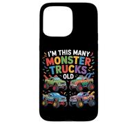 I'm This Many Monster Car Trucks Old Years Boy 4th Birthday Case for iPhone 15 Pro Max