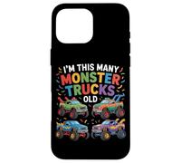 I'm This Many Monster Car Trucks Old Years Boy 4th Birthday Case for iPhone 16 Pro Max