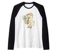I'm Tired Goose Drinking Iced Coffee Tee Women Goose Mama Raglan Baseball Tee