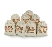 I'm Too Autistic for This Autisms Awareness 8Pcs Drawstring Gift Bags Reusable Hessian Bags for Wedding Favors Party Jewelry Pouches