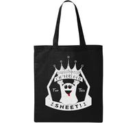I'm Too Old For This Sheet Ghost Crown Logo Natural Ecological Cotton Tote Bag Black