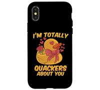 I'm Totally Quackers About You Funny Valentines Love Duckie Case for iPhone X/XS
