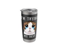 I'm Trying My Best Silly Crying Cat Meme Cute Animals Kids Stainless Steel Insulated Tumbler