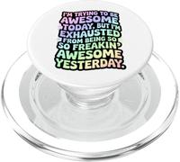 I'm Trying To Be Awesome Today Funny Sarcastic Quote PopSockets PopGrip for MagSafe