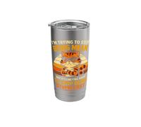Im Trying to Stop Being Mean Funny Sarcastic Cat Introvert Stainless Steel Insulated Tumbler