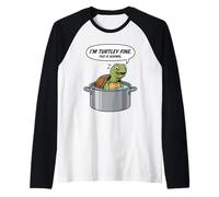 Im Turtley Fine This is Normal Boiling Pot Stress Box Turtle Raglan Baseball Tee