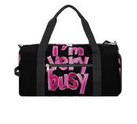 I'm Very Busy 24L Sports Duffle Bag Holdall Gym Bag with Shoes Compartment and Shoulder Strap