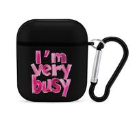 I'm Very Busy Earbuds Case for Airpods 1 2 Accessories Hard Earphones Cover with Keychain