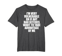 I'm Very Vulnerable RN T-Shirt, Men's Big and Tall, Dark Heather Grey, 5X Tall