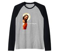 I'm Watching You Funny Peeking Jesus Christ Raglan Baseball Tee