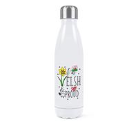 I'm Welsh and Proud Double Wall Water Bottle Insulated Stainless Steel Sports Drinks 500ml White