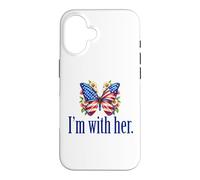 I'm With Her Cute Feminist Butterfly Political Case for iPhone 16