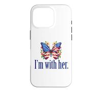 I'm With Her Cute Feminist Butterfly Political Case for iPhone 16 Pro