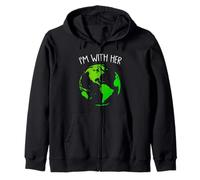 I'm With Her - Earth Day Globe Climate Change Zip Hoodie