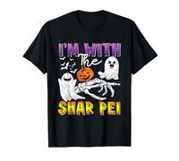 I'm with Shar Pei Halloween Boo Ghost Funny Single Owner T-Shirt
