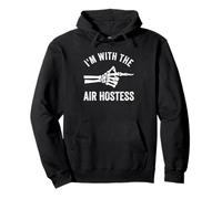 I'm With The Air Hostess Funny Halloween Couple Costume Pullover Hoodie