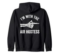 I'm With The Air Hostess Funny Halloween Couple Costume Zip Hoodie