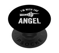 I'm With The Angel Funny Halloween Couple Costume Party PopSockets Adhesive PopGrip