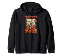 I'm With The Banned Books Cat Book Lover Bookworm Librarian Zip Hoodie