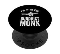 I'm With The Buddhist Monk Funny Halloween Couple Costume PopSockets Adhesive PopGrip