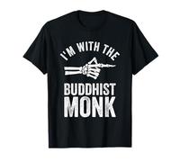 I'm with The Buddhist Monk Funny Halloween Couple Costume T-Shirt