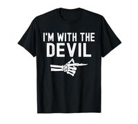I'm With The Devil Funny Skeleton Halloween Couples T-Shirt