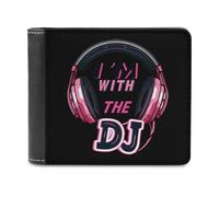 I'm with The DJ PU Leather Wallets Stylish Bifold Wallet Slim Front Pocket Credit Card Holder for Women Men