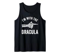 I'm with The Dracula Funny Halloween Couple Costume Party Tank Top