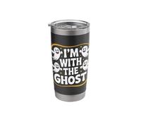 I'm with The Ghost Halloween Costume Dad Mom Group Stainless Steel Insulated Tumbler