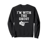 I'm with the Ghost Point Matching Couples Halloween Sweatshirt