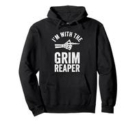 I'm With The Grim Reaper Funny Halloween Couple Costume Pullover Hoodie