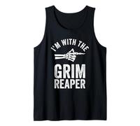 I'm with The Grim Reaper Funny Halloween Couple Costume Tank Top